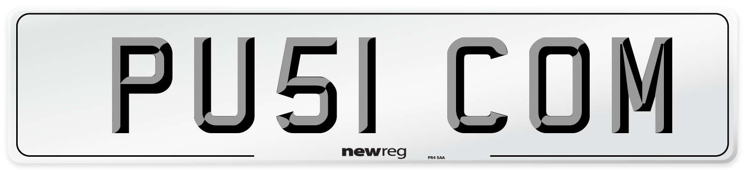 PU51 COM Number Plate from New Reg